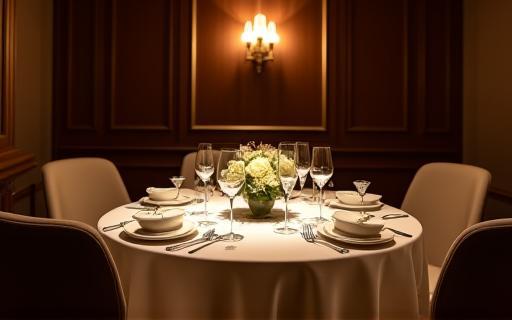 Elegant private dining room set for a special occasion.