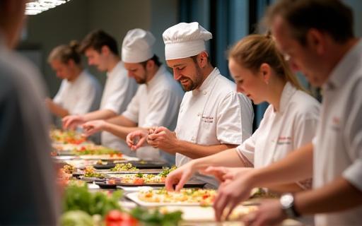 Guests participating in a hands-on culinary workshop.